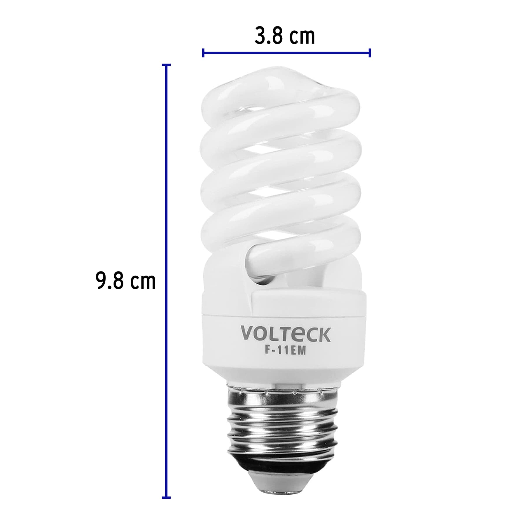 Lámpara espiral mini T2 11 W luz de día en blíster, Volteck | F-11EM | 48502