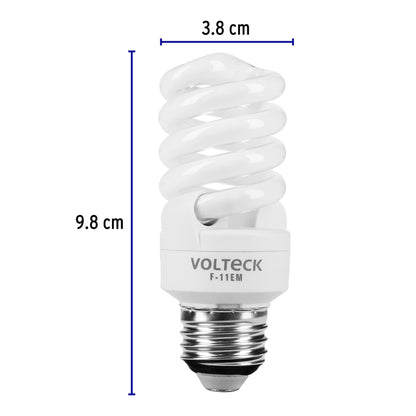Lámpara espiral mini T2 11 W luz de día en blíster, Volteck | F-11EM | 48502