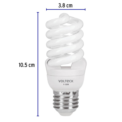 Lámpara espiral mini T2 13 W luz de día en blíster, Volteck | F-13EM | 48504