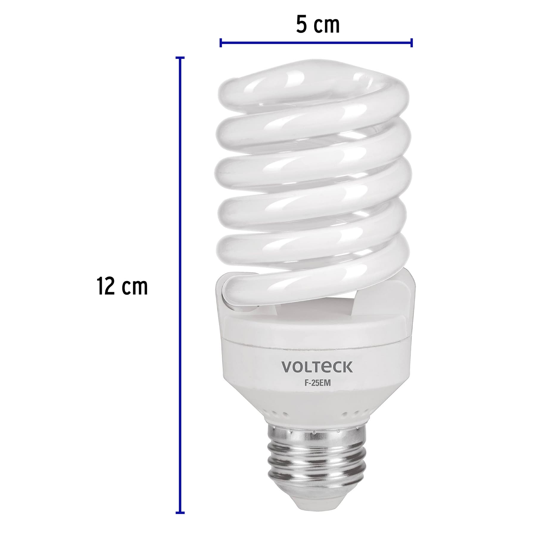 Lámpara espiral mini T2 25 W luz de día en blíster, Volteck | F-25EM | 48506
