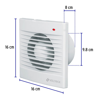 Extractor de aire de 4', blanco, VOLTECK | EXA-4B | 48530