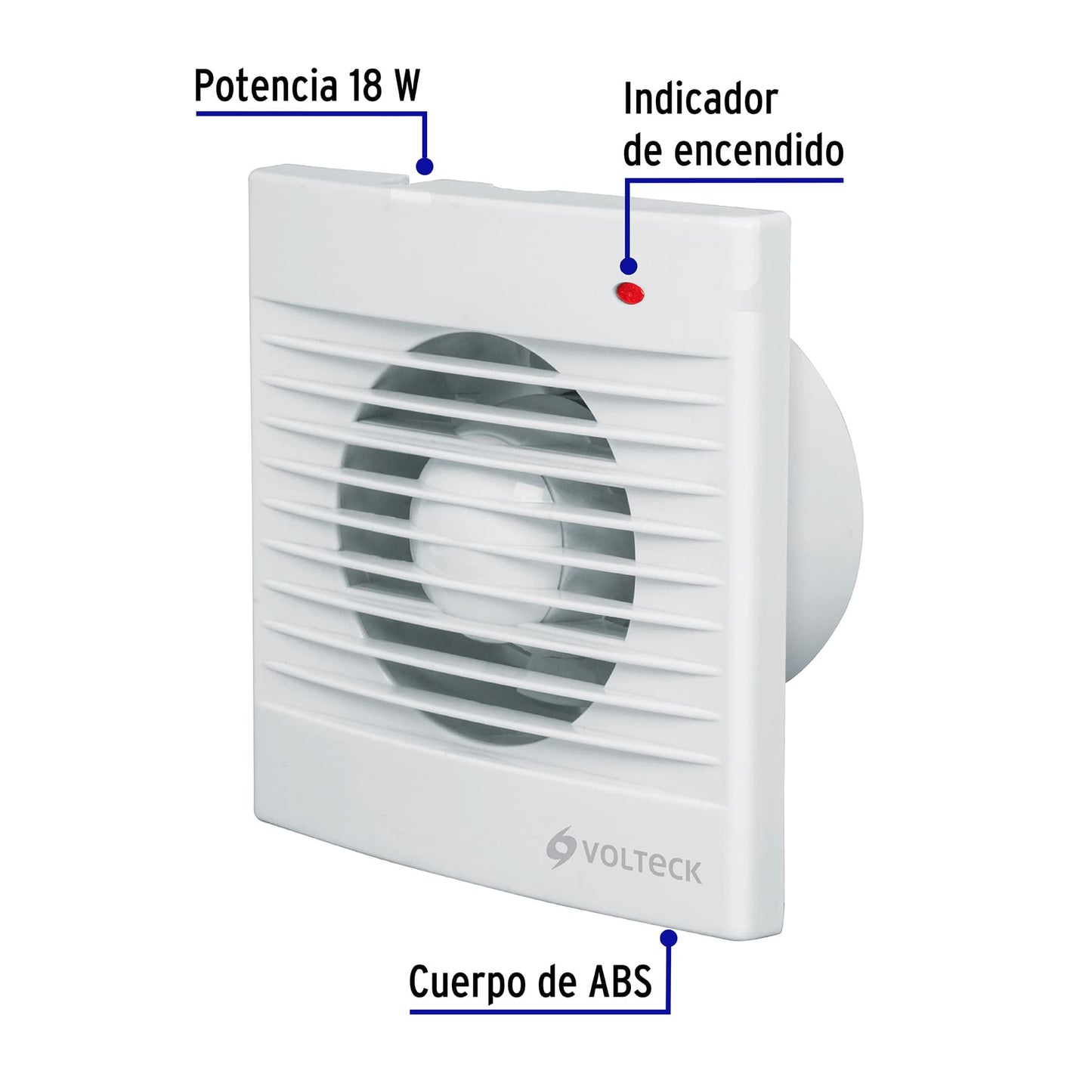 Extractor de aire de 4', blanco, VOLTECK | EXA-4B | 48530