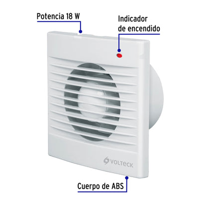 Extractor de aire de 4', blanco, VOLTECK | EXA-4B | 48530