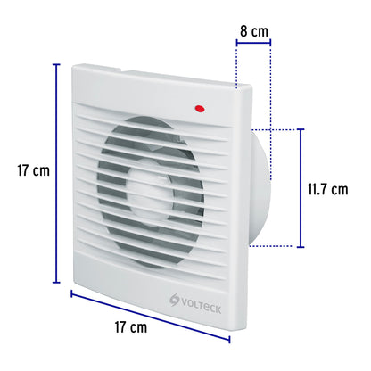 Extractor de aire de 5', blanco, VOLTECK | EXA-5B | 48531