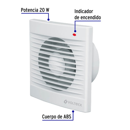 Extractor de aire de 5', blanco, VOLTECK | EXA-5B | 48531