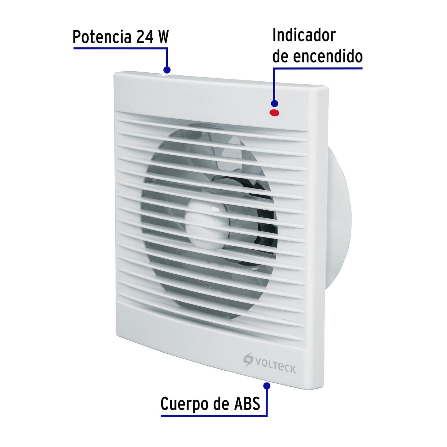 Extractor de aire de 6', blanco, VOLTECK | EXA-6B | 48532