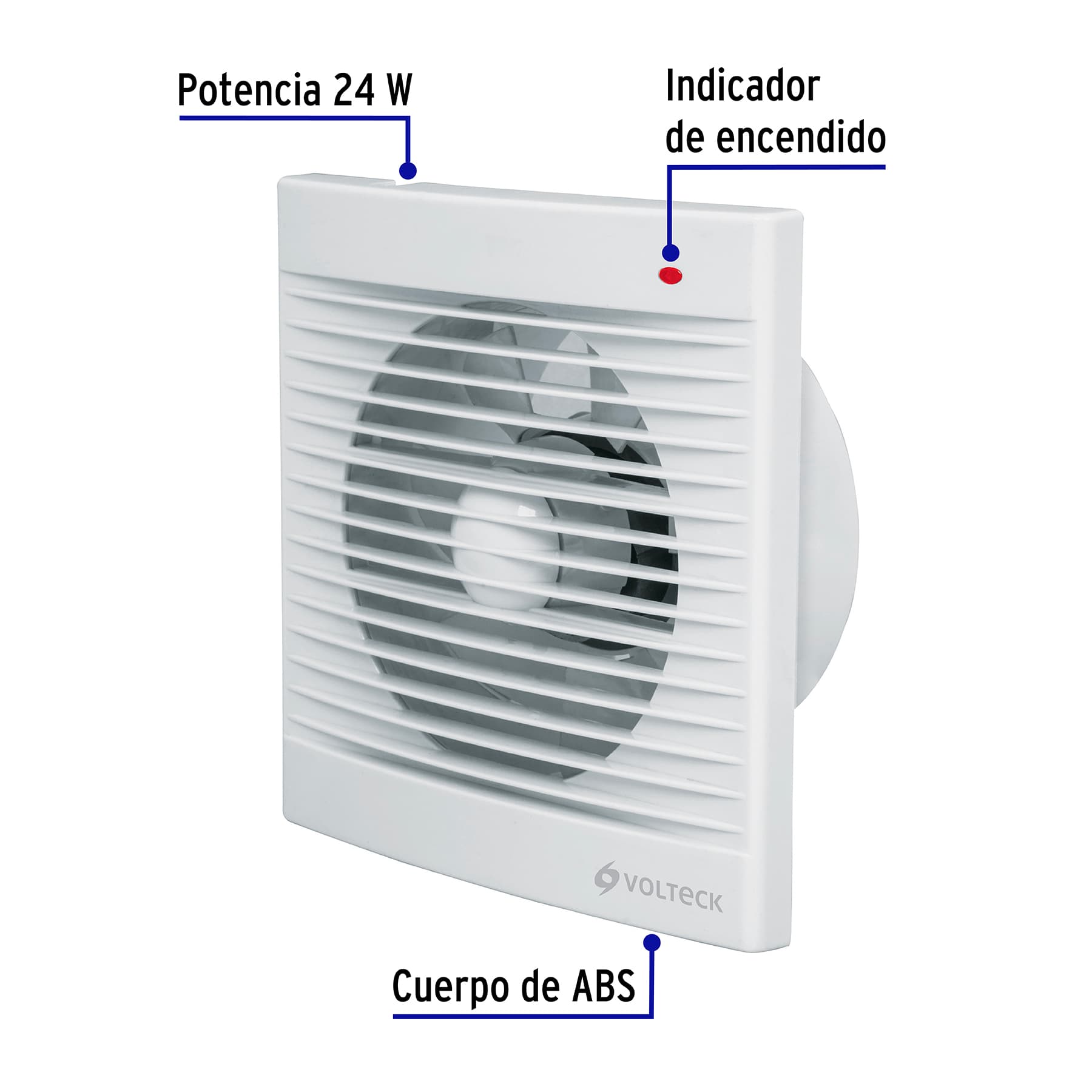 Extractor de aire de 6', blanco, VOLTECK | EXA-6B | 48532