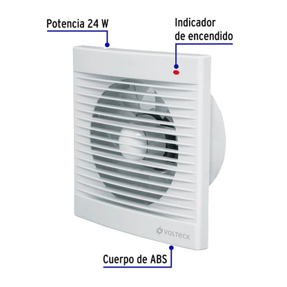 Extractor de aire de 6', blanco, VOLTECK | EXA-6B | 48532