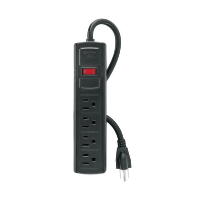 Multicontacto doméstico con 4 entradas, negro, VOLTECK | MUL-4N | 48539