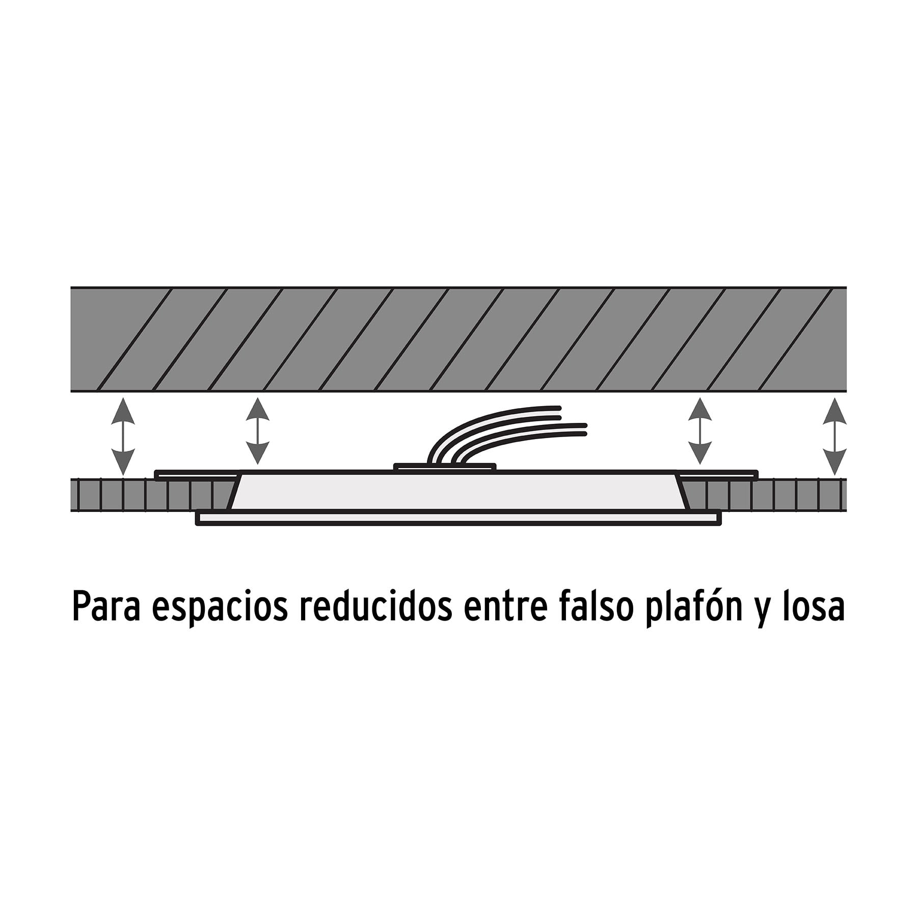 Luminario LED plafón 6W 6500K ultradelgado cuadrado VOLTECK | EMP-400L | 48540