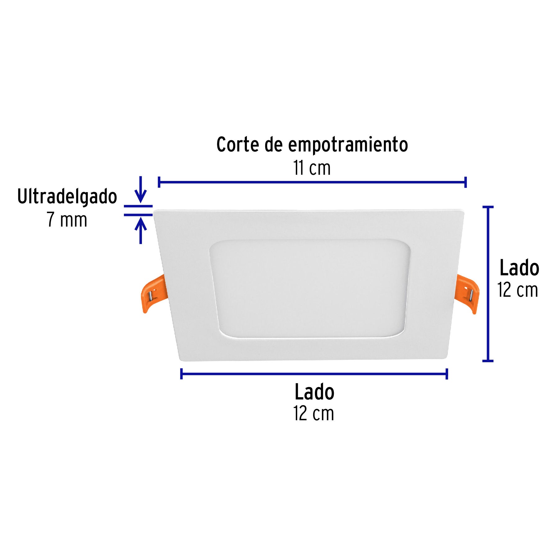 Luminario LED plafón 6W 6500K ultradelgado cuadrado VOLTECK | EMP-400L | 48540