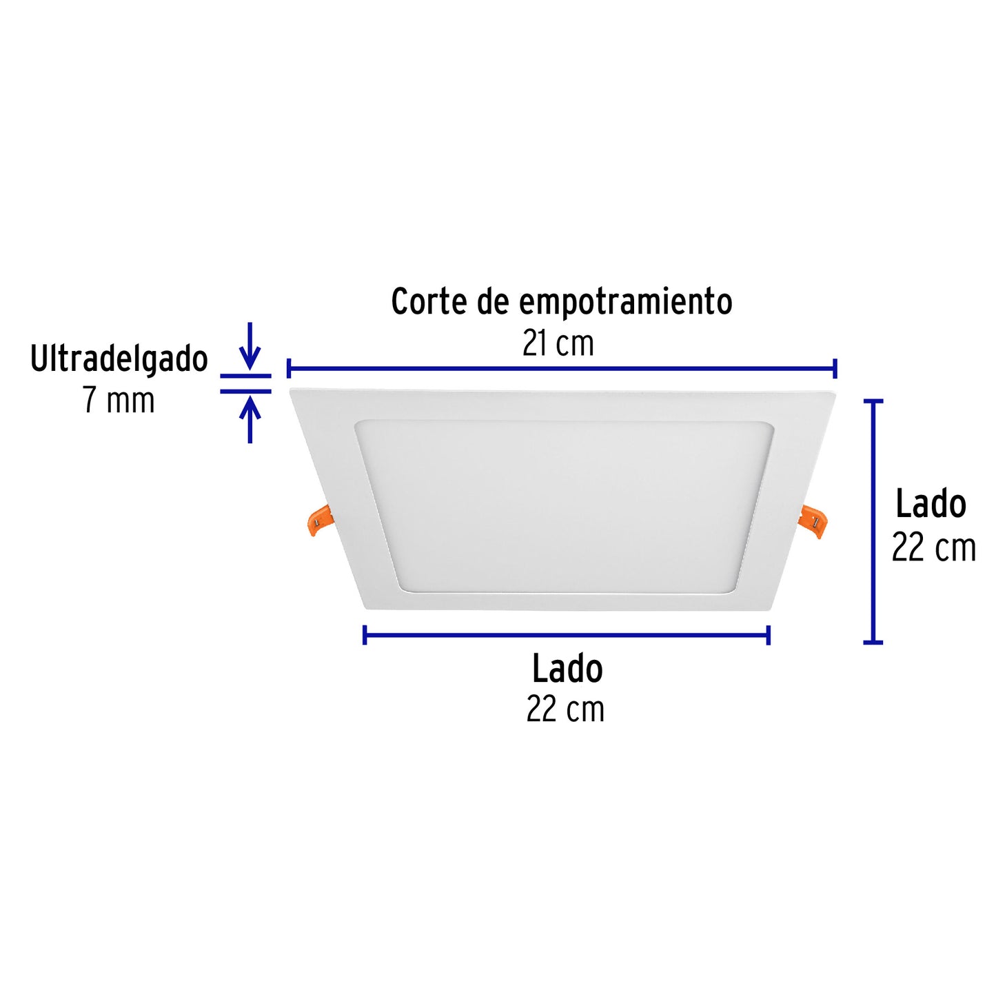 Luminario LED plafón 18W 6500K ultradelgado cuadrado VOLTECK | EMP-402L | 48542