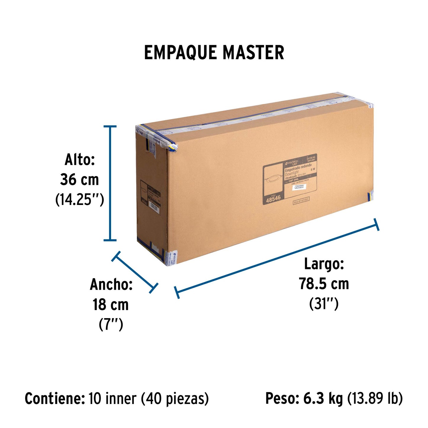 Luminario LED plafón 6W 6500K ultradelgado redondo, VOLTECK | EMP-200L | 48546