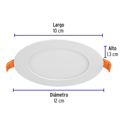 Luminario LED plafón 6W 6500K ultradelgado redondo, VOLTECK | EMP-200L | 48546