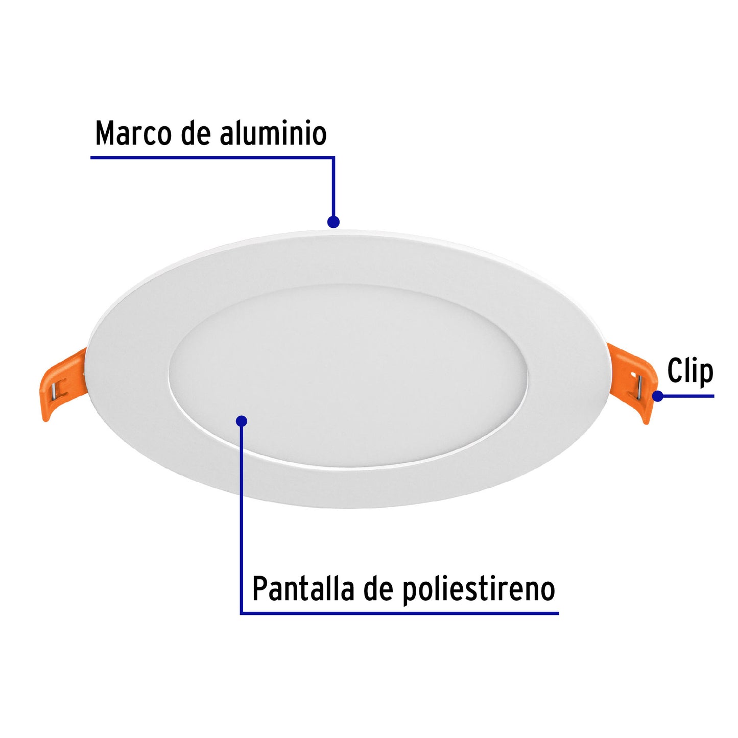 Luminario LED plafón 6W 6500K ultradelgado redondo, VOLTECK | EMP-200L | 48546