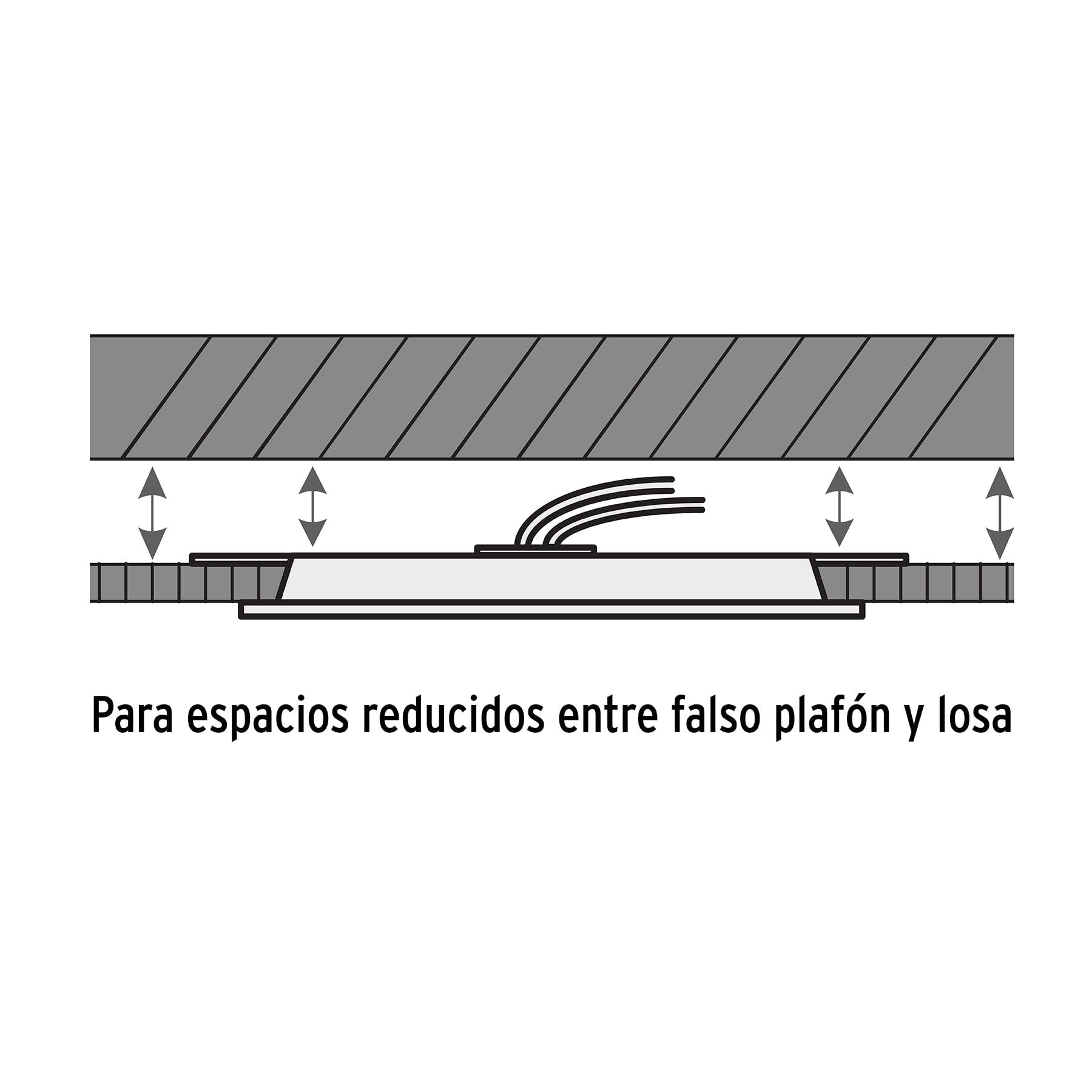 Luminario LED plafón 12W 6500K ultradelgado redondo, VOLTECK | EMP-201L | 48547