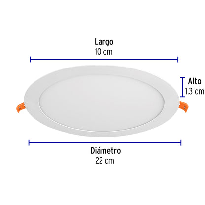 Luminario LED plafón 18W 6500K ultradelgado redondo, VOLTECK | EMP-202L | 48548