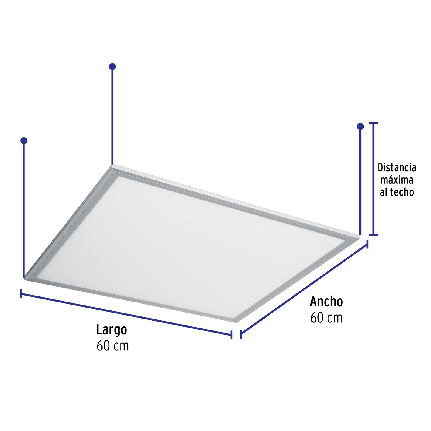 Panel delgado colgante de LED 45 W 60 x 60 cm luz de día | COL-400L | 48549