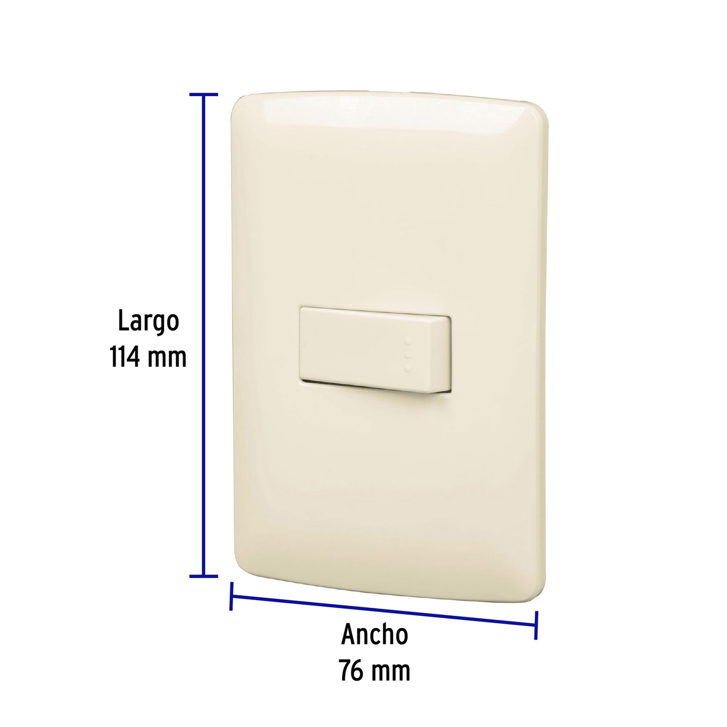 Placa armada 1 interruptor sencillo, marfil, línea Italiana | PA-APSE-I | 48660
