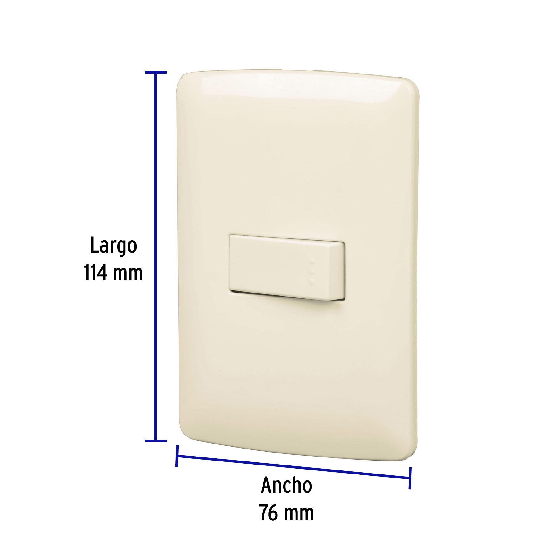 Placa armada 1 interruptor sencillo, marfil, línea Italiana | PA-APSE-I | 48660