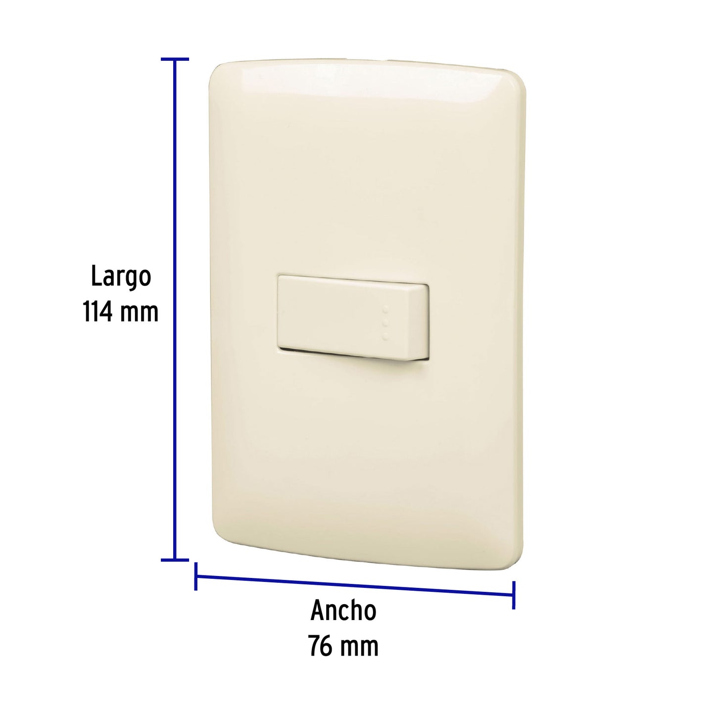 Placa armada 1 interruptor escalera marfil, línea Italiana | PA-APSE-EI | 48661
