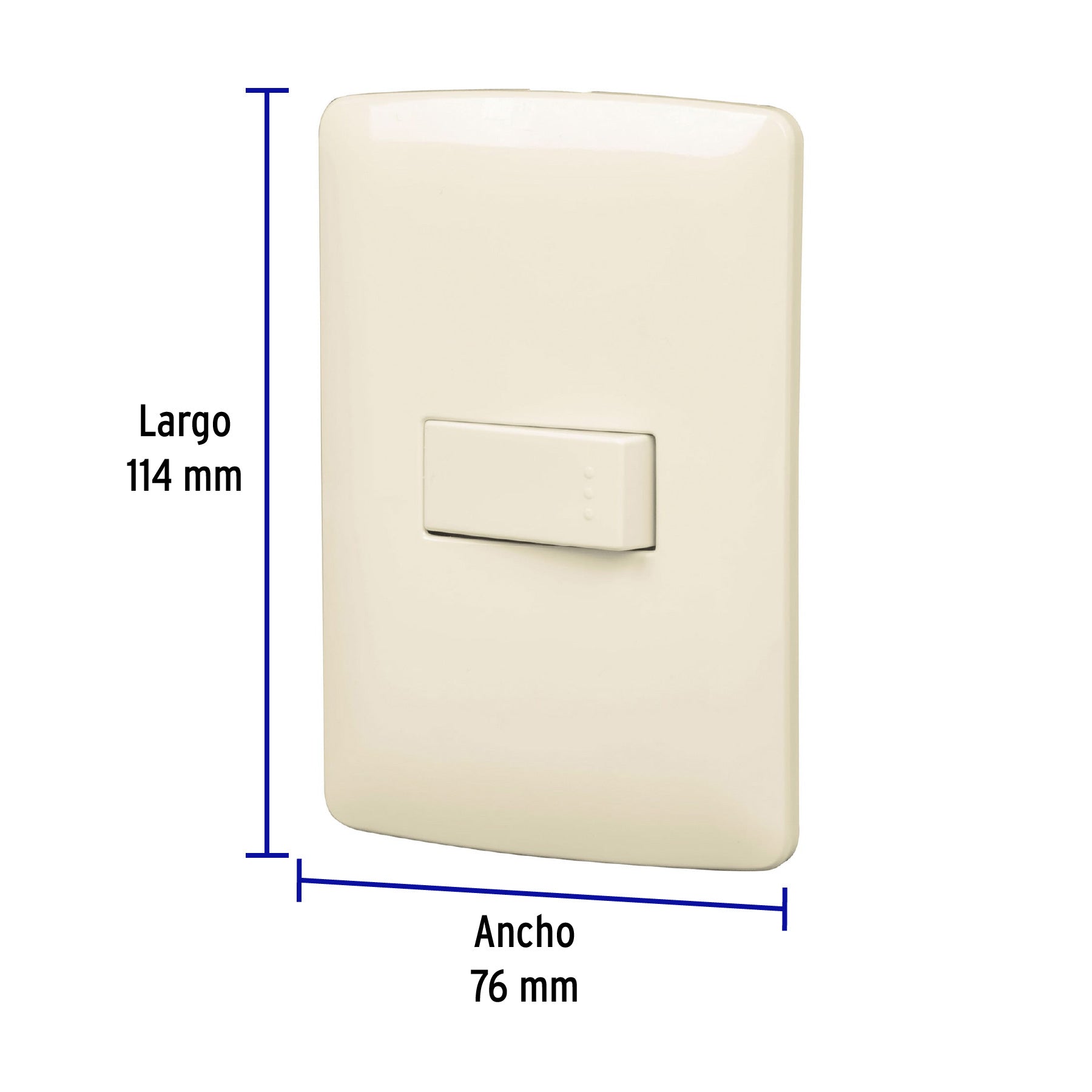 Placa armada 1 interruptor escalera marfil, línea Italiana | PA-APSE-EI | 48661