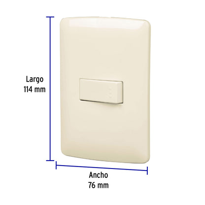 Placa armada 1 interruptor escalera marfil, línea Italiana | PA-APSE-EI | 48661
