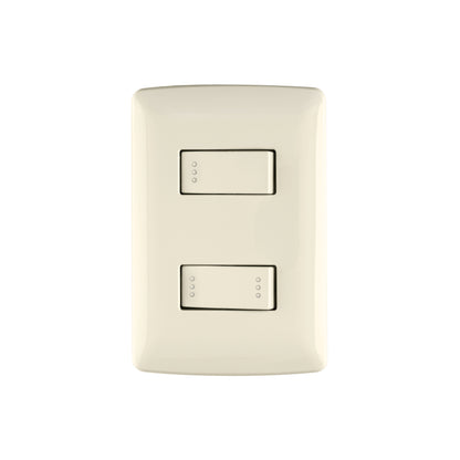 Placa armada 1 interruptor escalera, marfil, línea Italiana | PA-APDO-EI | 48663