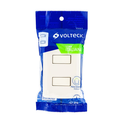 Placa armada 1 interruptor escalera, marfil, línea Italiana | PA-APDO-EI | 48663