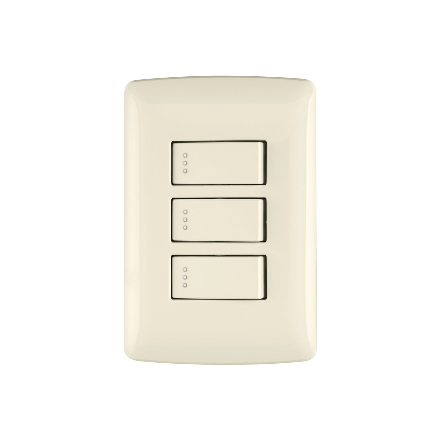 Placa armada 3 interruptores sencillos,marfil,línea Italiana | PA-APTR-I | 48664