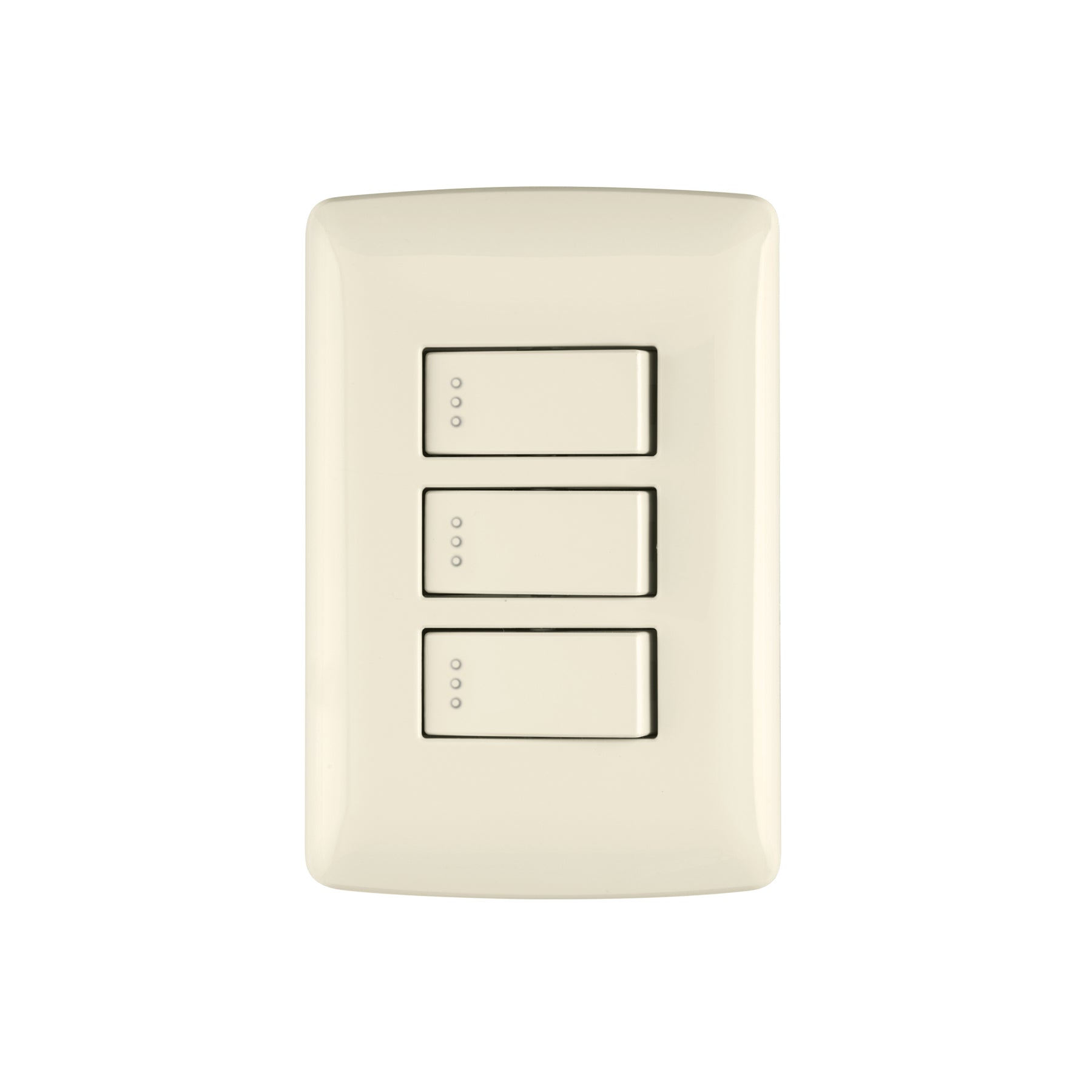 Placa armada 3 interruptores sencillos,marfil,línea Italiana | PA-APTR-I | 48664