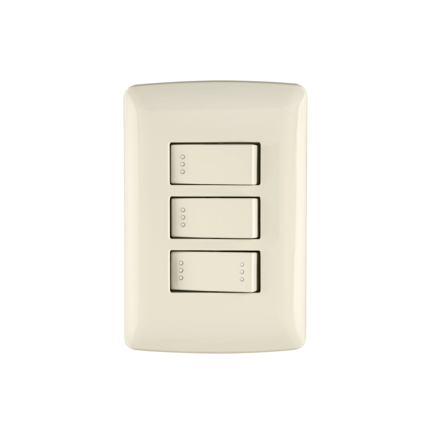 Placa armada 2 interruptores 1escalera,marfil,línea Italiana | PA-APTR-EI | 48665
