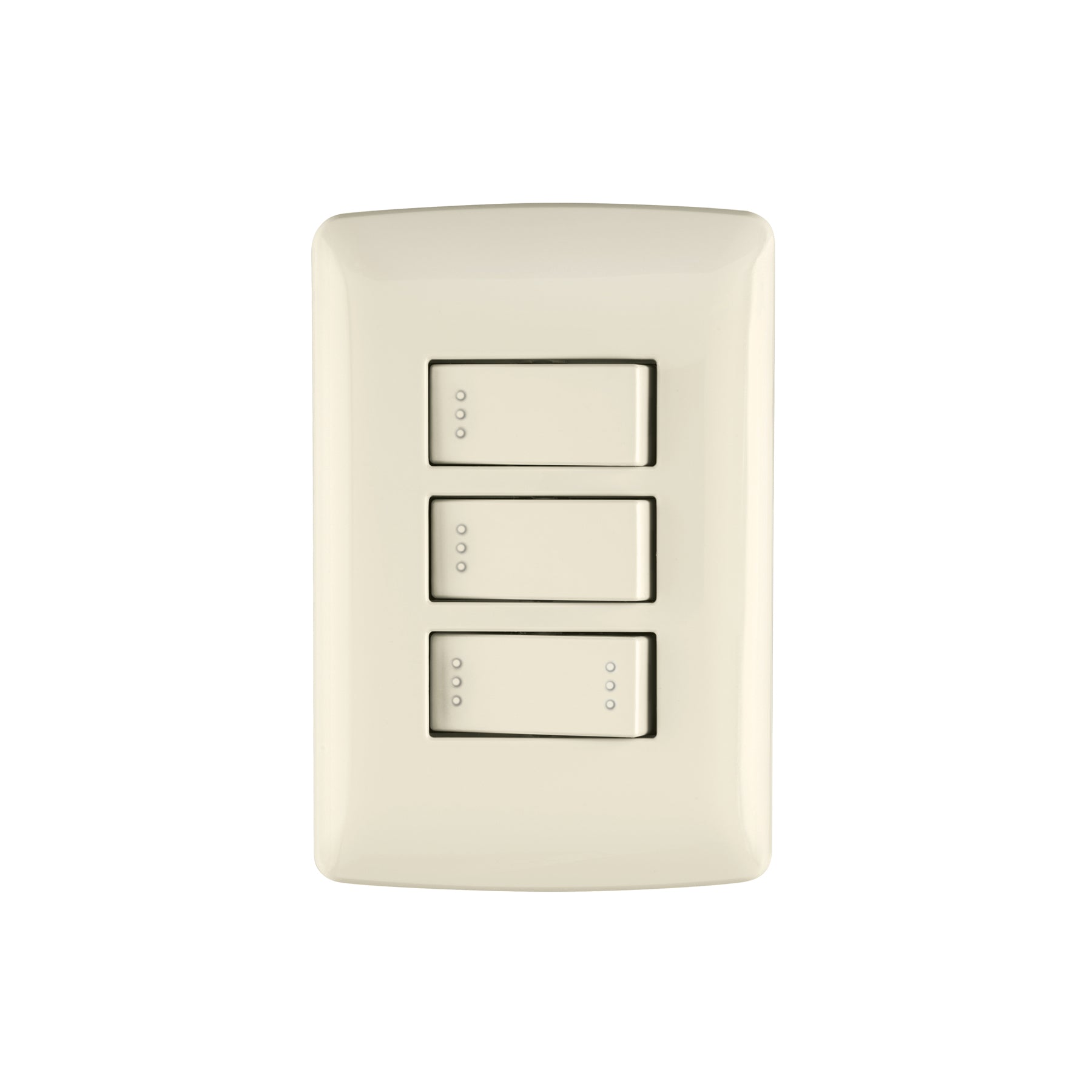 Placa armada 2 interruptores 1escalera,marfil,línea Italiana | PA-APTR-EI | 48665