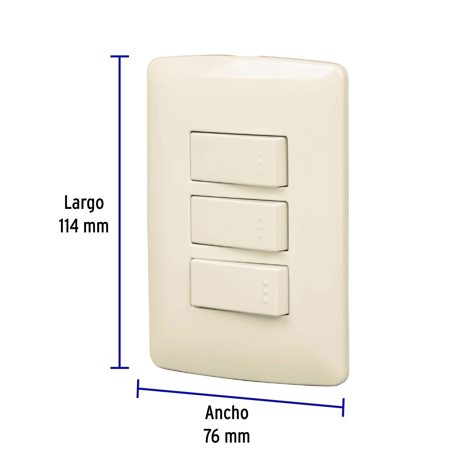 Placa armada 2 interruptores 1escalera,marfil,línea Italiana | PA-APTR-EI | 48665