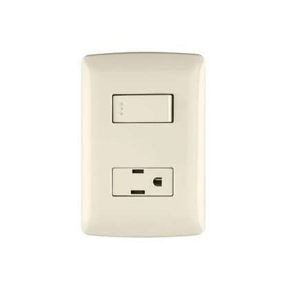 Placa armada contacto e interruptor, marfil, línea Italiana | PA-APCO-I | 48666