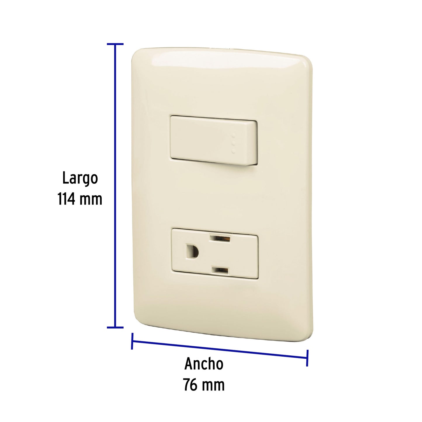 Placa armada contacto e interruptor, marfil, línea Italiana | PA-APCO-I | 48666