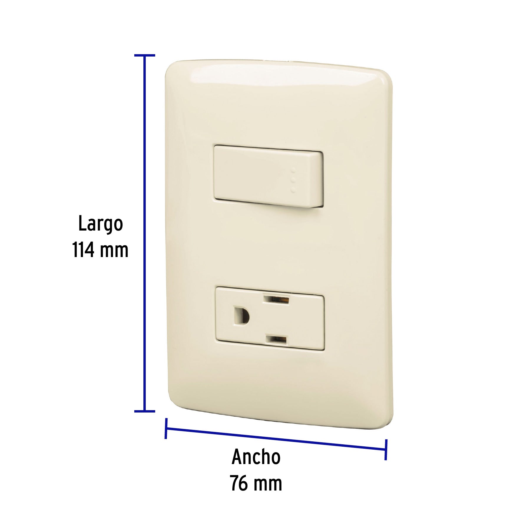 Placa armada contacto e interruptor, marfil, línea Italiana | PA-APCO-I | 48666