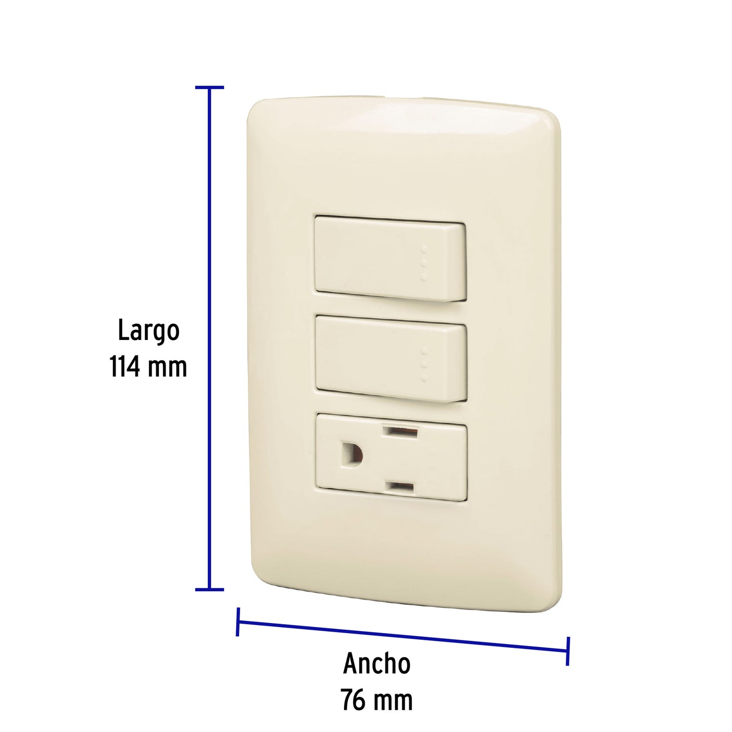 Placa armada contacto 2 interruptores,marfil, línea Italiana | PA-APCO-I2 | 48667