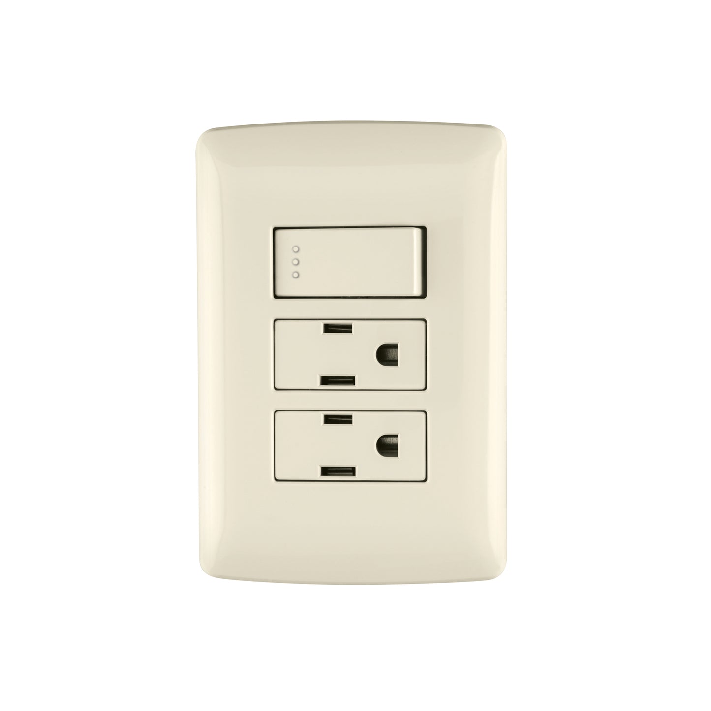 Placa armada 2 contactos e interruptor,marfil,línea Italiana | PA-APCO-I3 | 48668