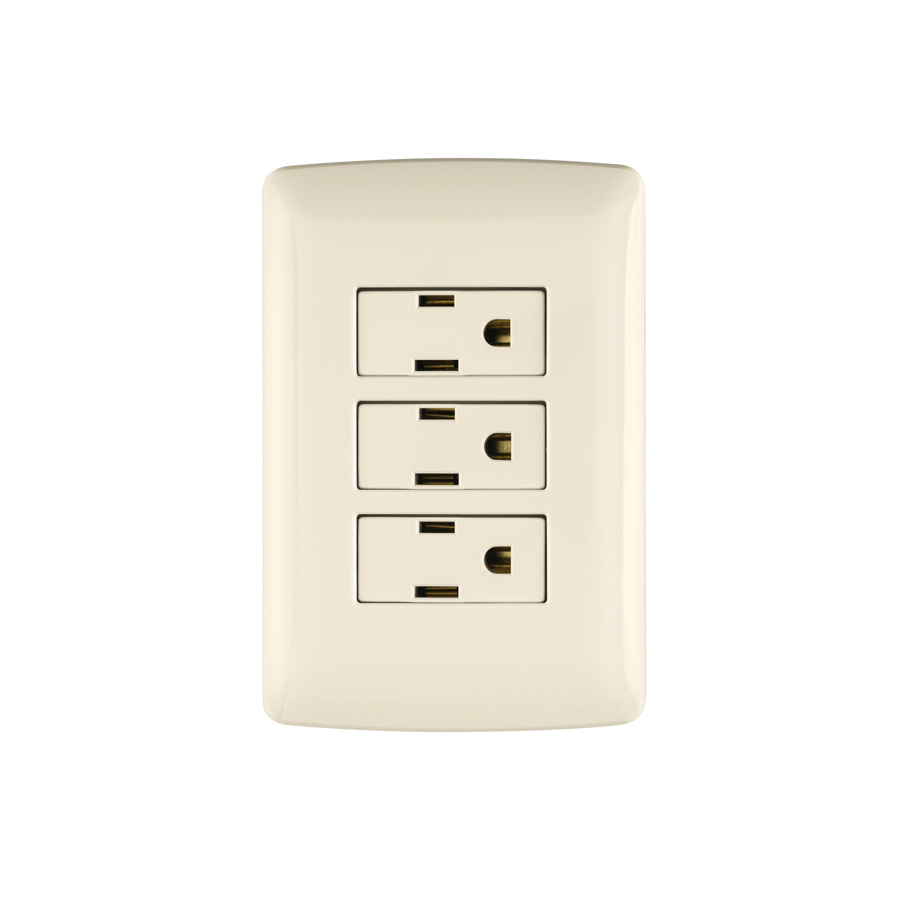 Placa armada 3 contactos aterrizados, marfil, línea Italiana | PA-COTR-I | 48669