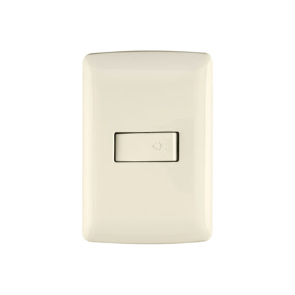 Placa armada con timbre, marfil, línea Italiana, Volteck | PA-TI-I | 48671