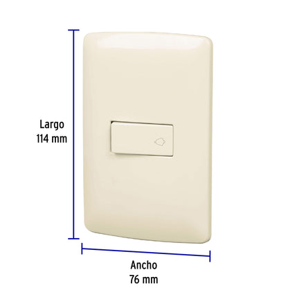 Placa armada con timbre, marfil, línea Italiana, Volteck | PA-TI-I | 48671