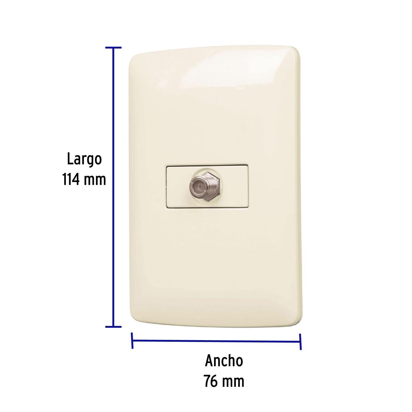 Placa armada con conexión para TV, marfil, línea Italiana | PA-TV-I | 48672