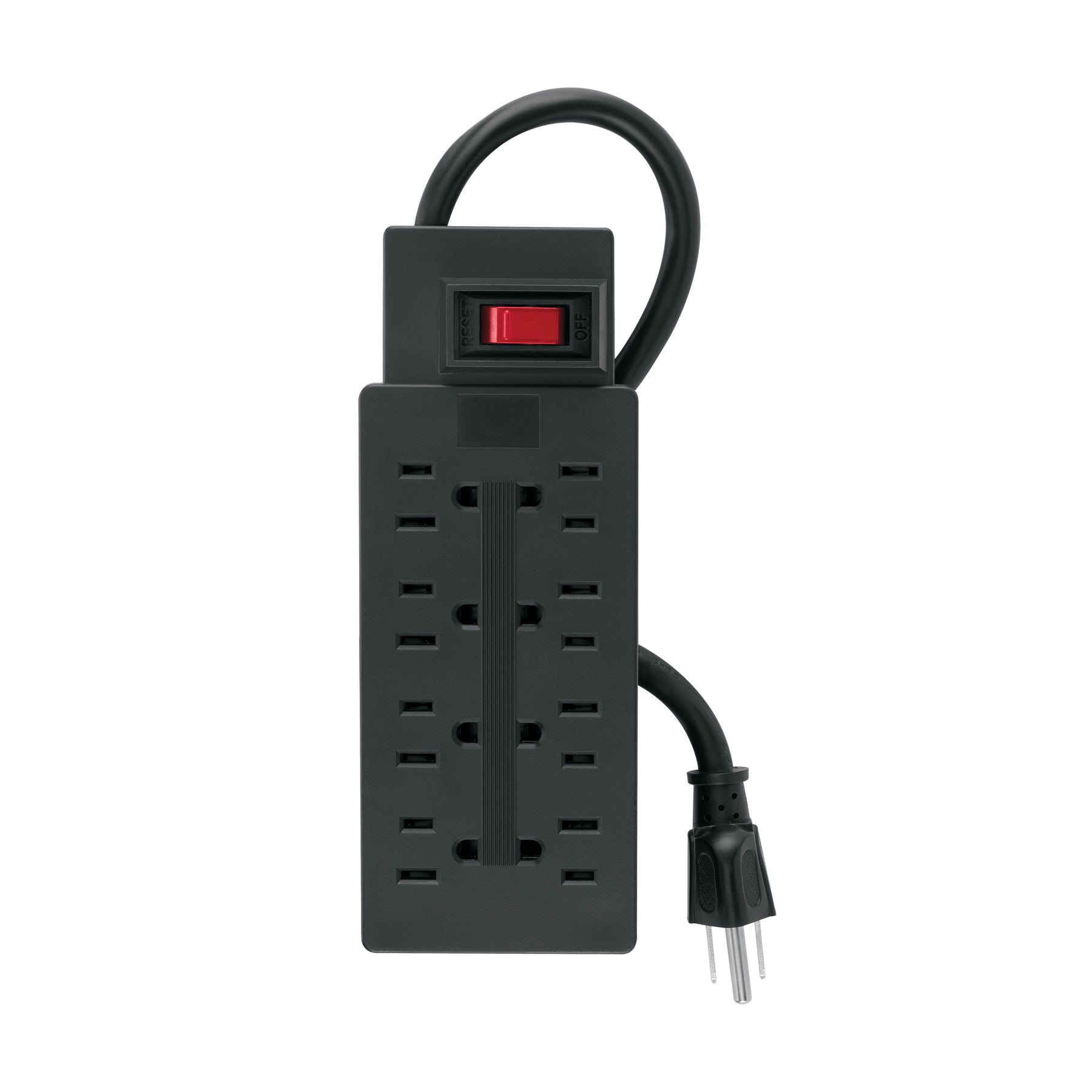 Multicontacto de uso rudo con 8 entradas, negro, VOLTECK | MUL-8N | 48792