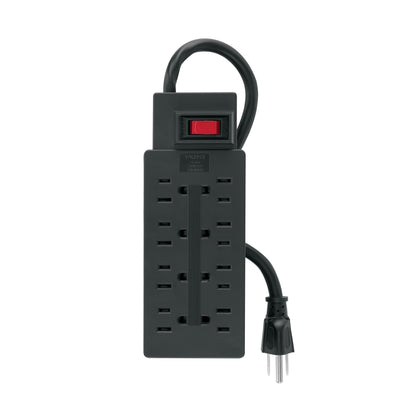 Multicontacto uso rudo 8 entradas sup. de picos 460 J, negro | MUL-811N | 48793