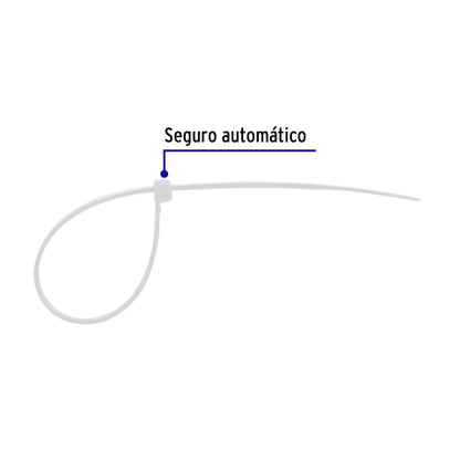 Bolsa c/10 cinchos plásticos 120 lb, 550 x 7.5 mm, naturales | CIN-12055 | 48983