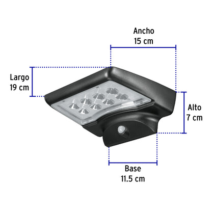 Arbotante solar LED 4 W con sensor de movimiento, Volteck | ARB-704L | 49073