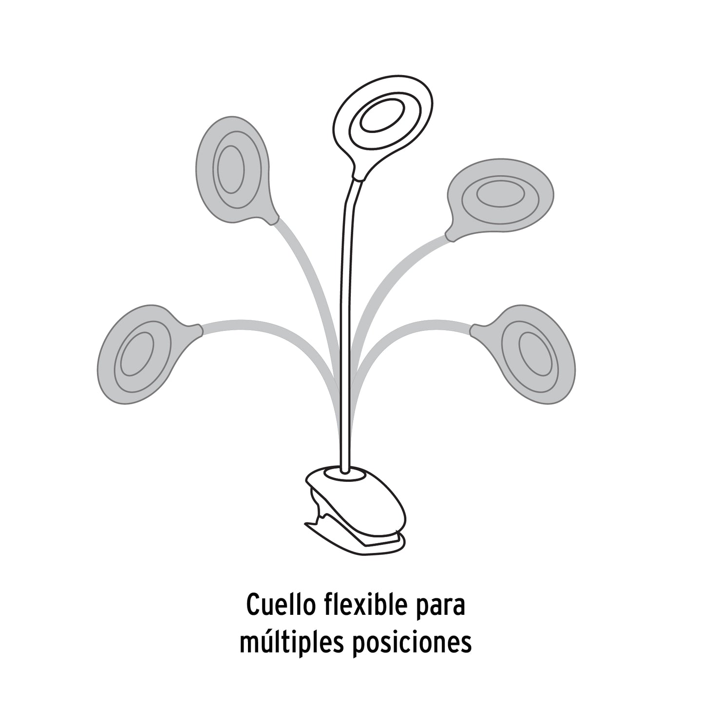 Lámpara escritorio LED 4 W recargable c/clip, 3 intensidades | LES-40L | 49201