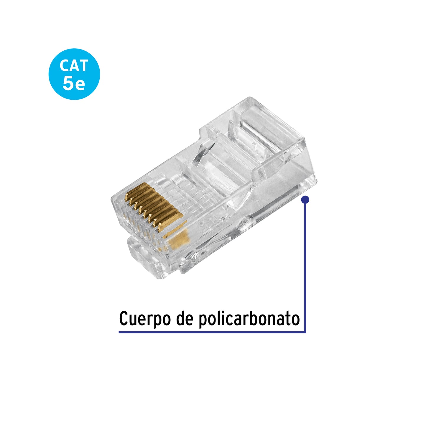 Plug RJ45 CAT5E, Bolsa con 20 piezas, VOLTECK | CBR-5P | 49406