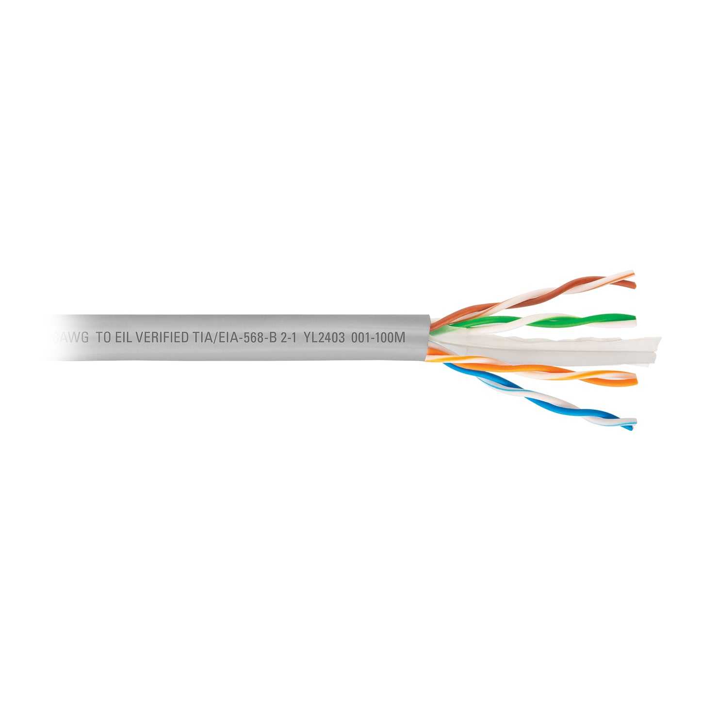 Metro de cable UTP CAT6, Bobina de 100m, gris, VOLTECK | CBR-61G | 49444